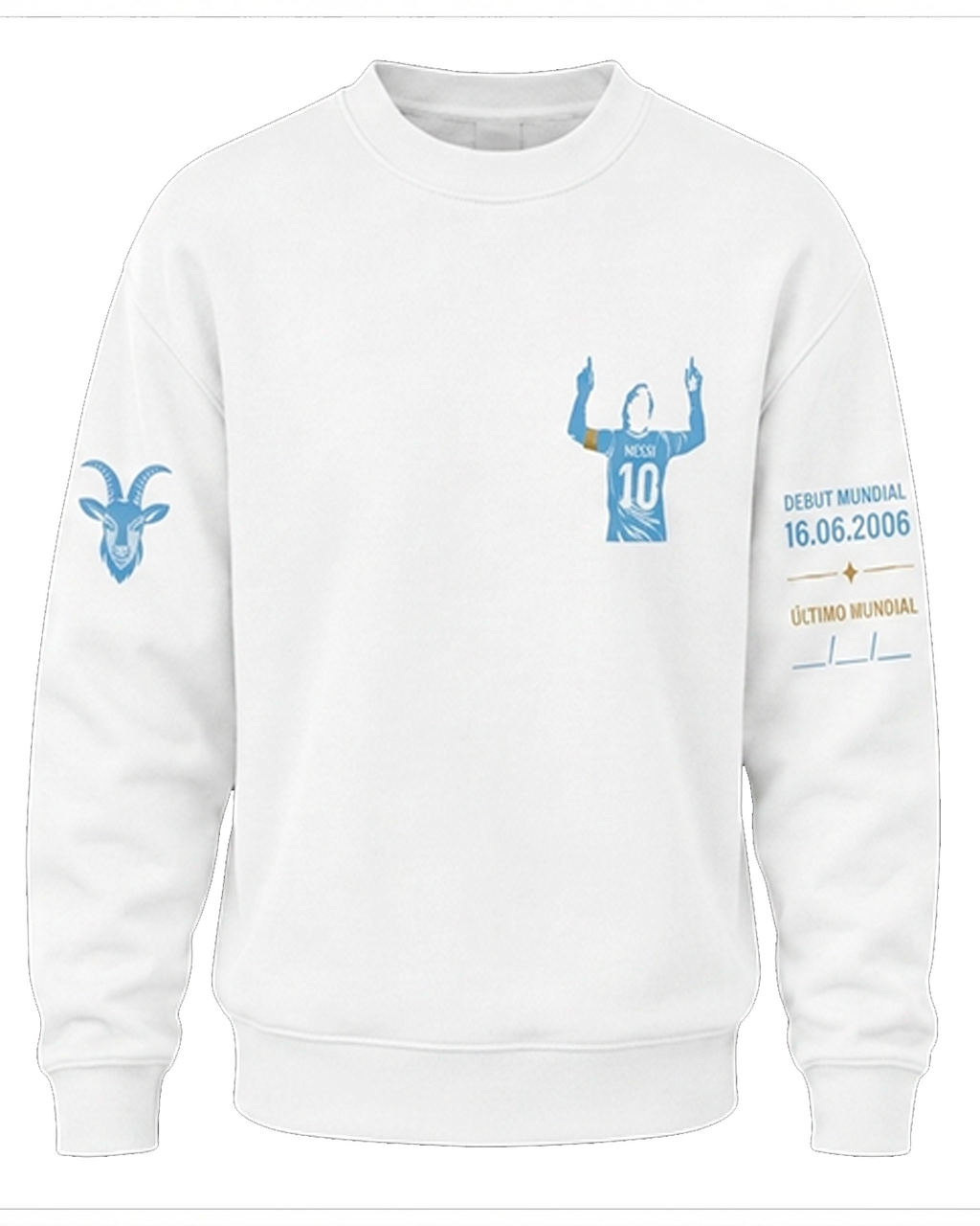 Argentina 10 Inspired Crewneck Sweatshirt – White