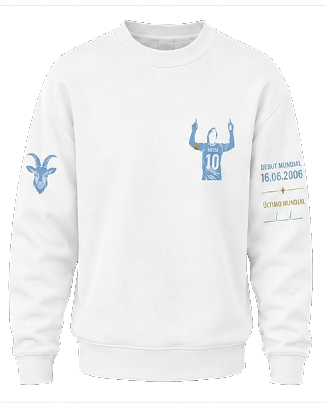 Argentina 10 Inspired Crewneck Sweatshirt – White